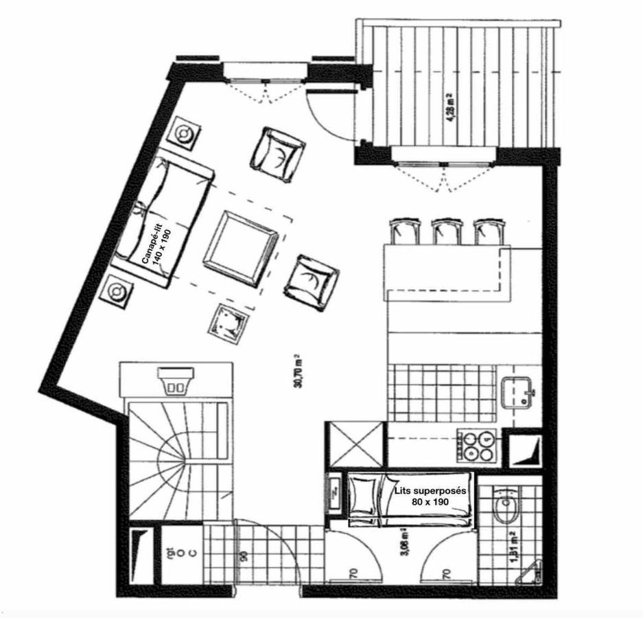 L'Ekrin Des Arcs - Arc 1950 Le Village - Duplex 6-8 Pers Les Arcs  外观 照片